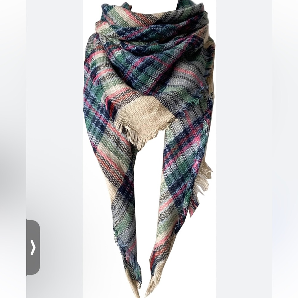 Wander Agio Womens Warm Plaid Triangle Scarf
